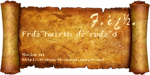 Frühwirth Árpád névjegykártya
